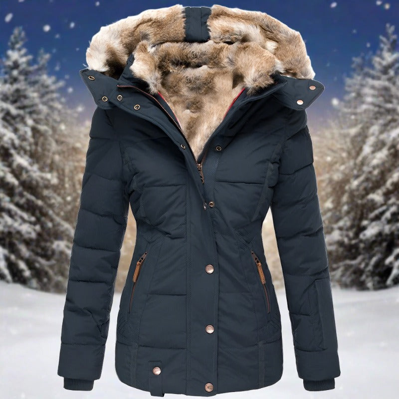 Livia | Winterjacke mit Eleganter Silhouette und Kunstpelzfutter für Frauen