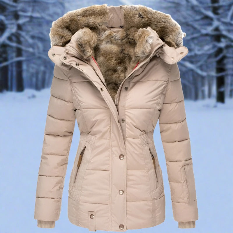 Livia | Winterjacke mit Eleganter Silhouette und Kunstpelzfutter für Frauen