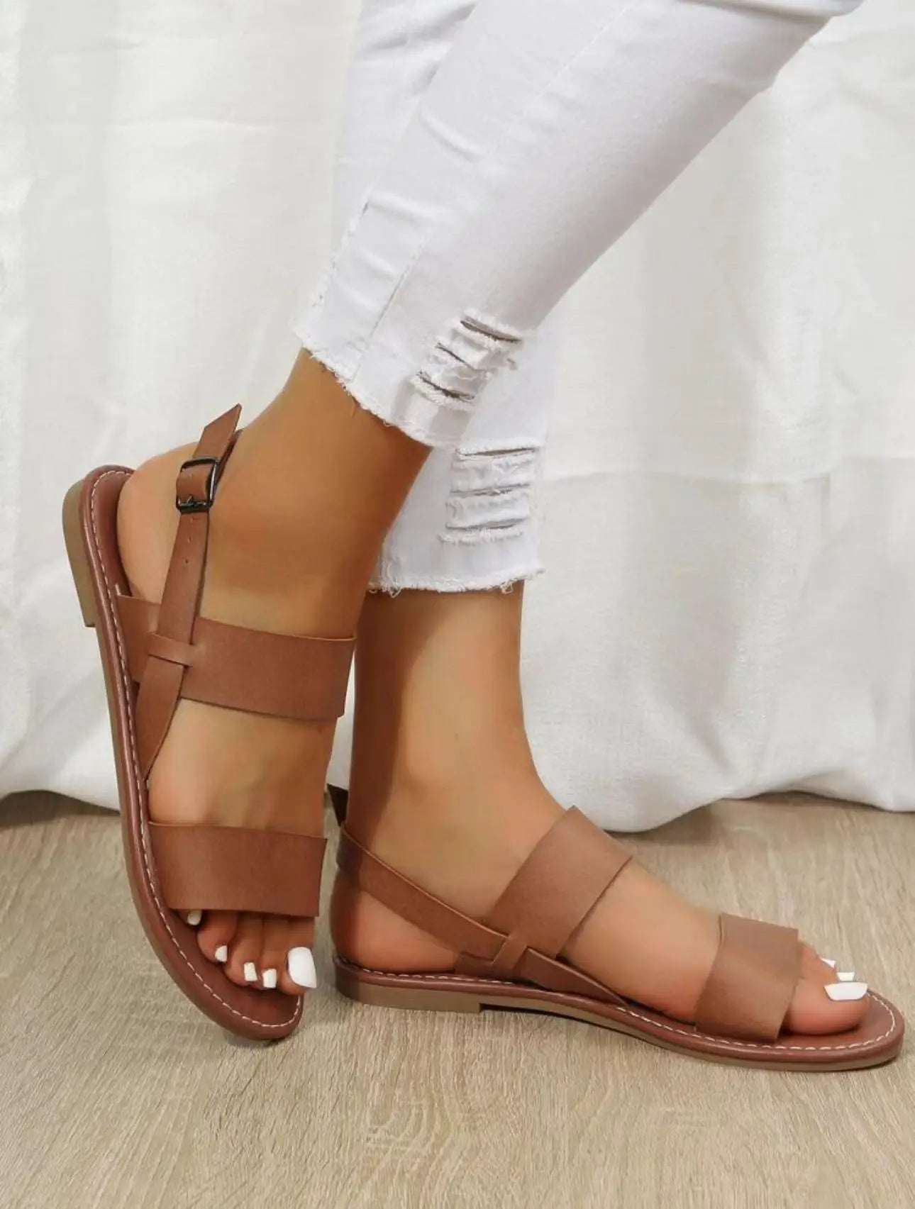 Kendal | Bequeme Flache Ledersandalen