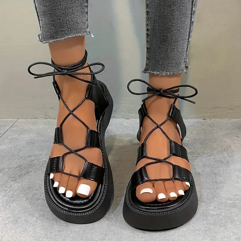 Kreuny | Komfort-Plattform-Schuhe mit Kreuzmuster
