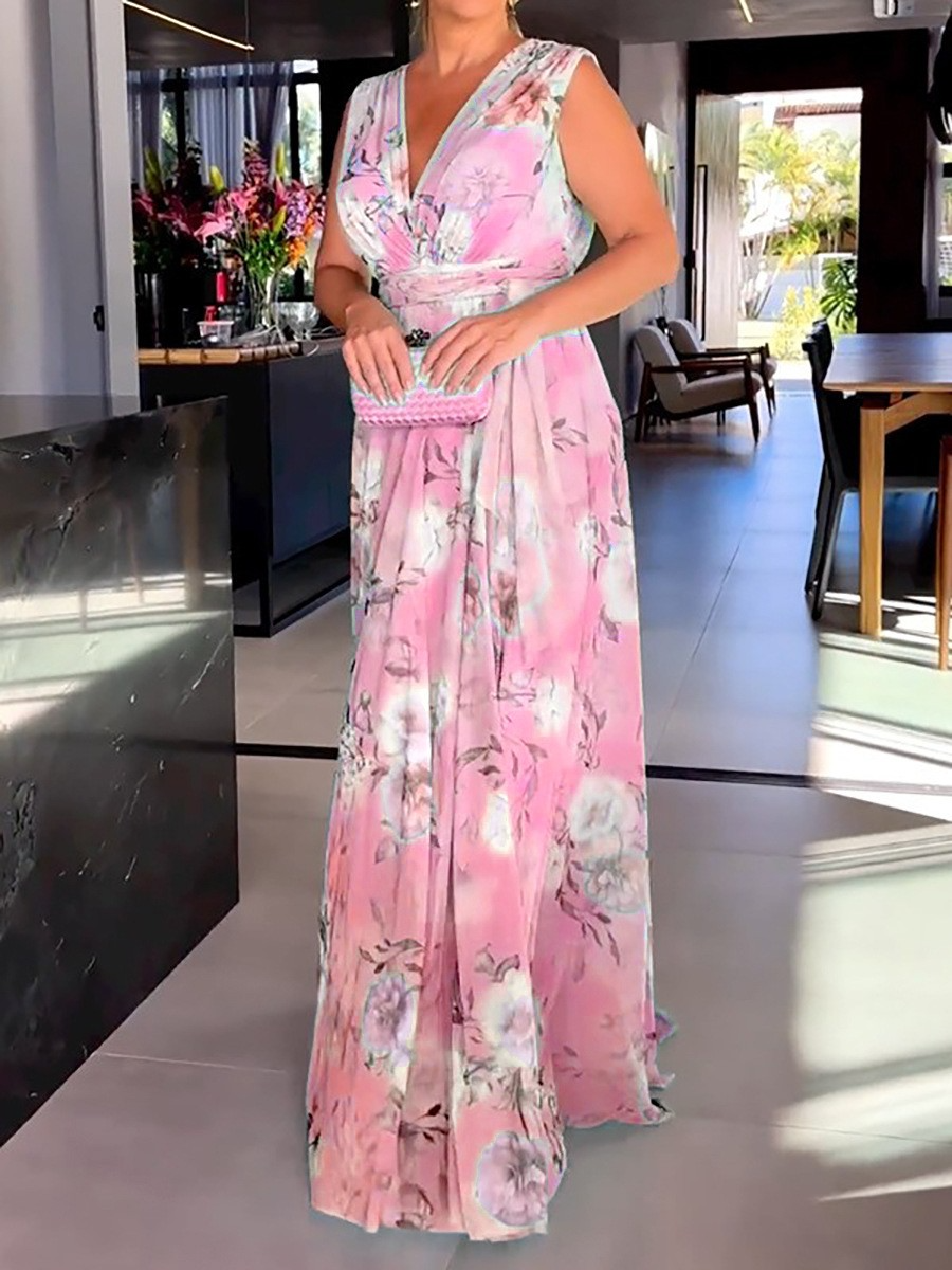 Lyra | Maxikleid mit Fließendem Stoff und Blumenmuster für Frauen
