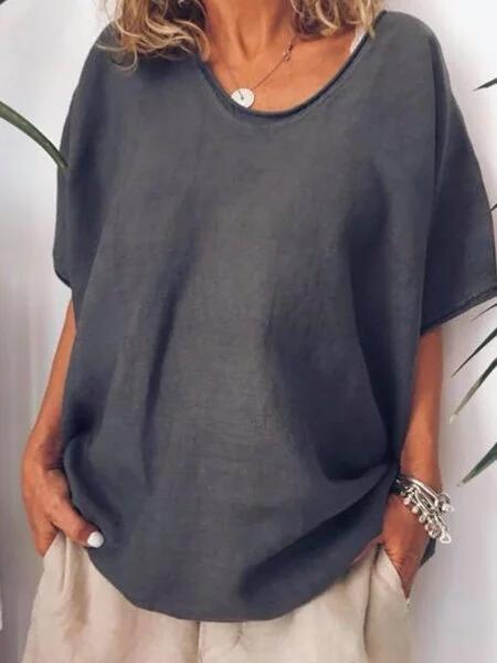 Debra - Übergroßes Leinen-T-Shirt