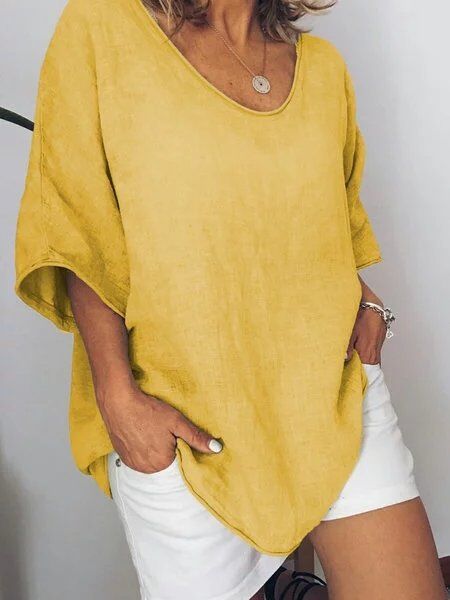Debra - Übergroßes Leinen-T-Shirt