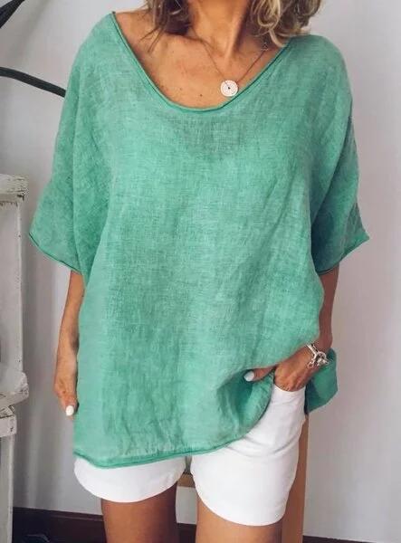 Debra - Übergroßes Leinen-T-Shirt