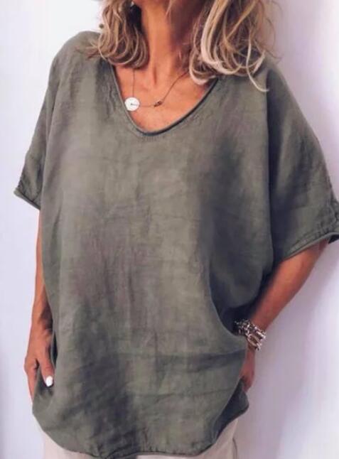 Debra - Übergroßes Leinen-T-Shirt