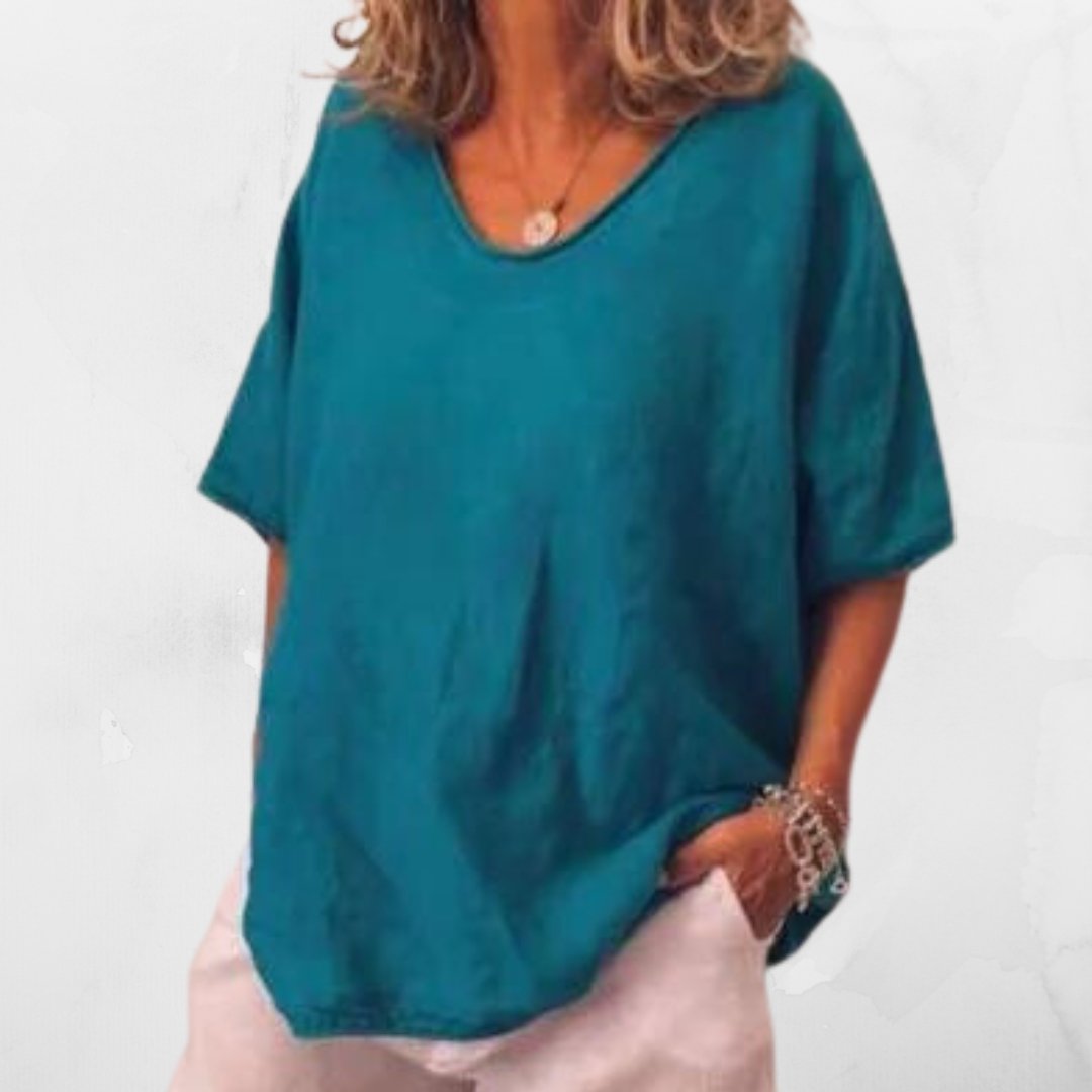 Debra - Übergroßes Leinen-T-Shirt
