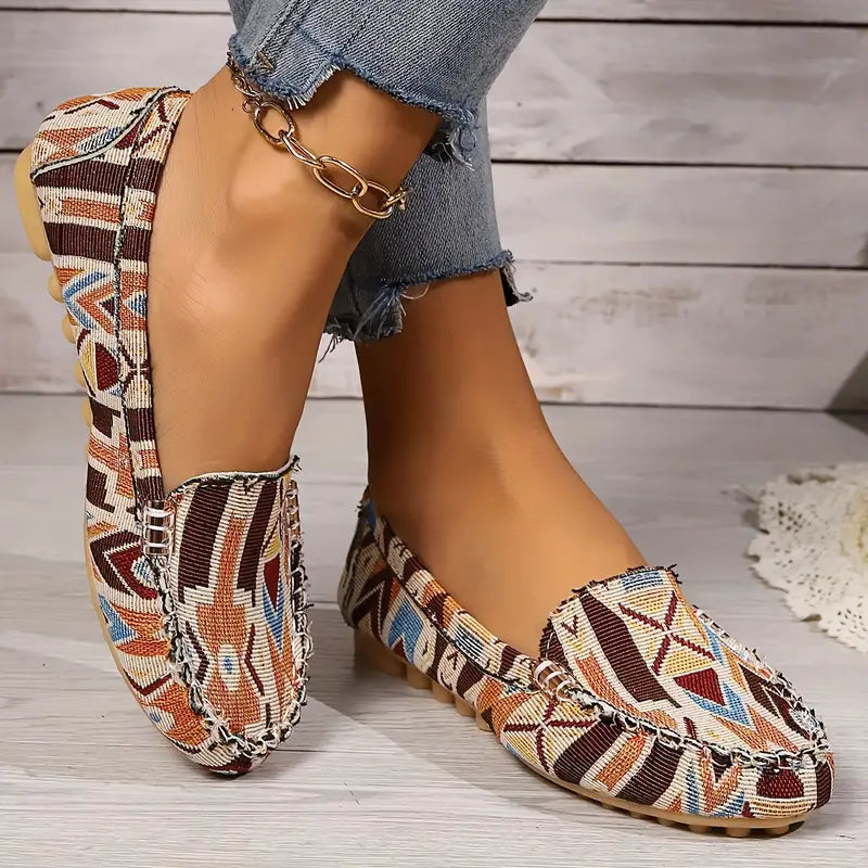 Jessca | Klassische Slipper mit Geschlossener Spitze und Print
