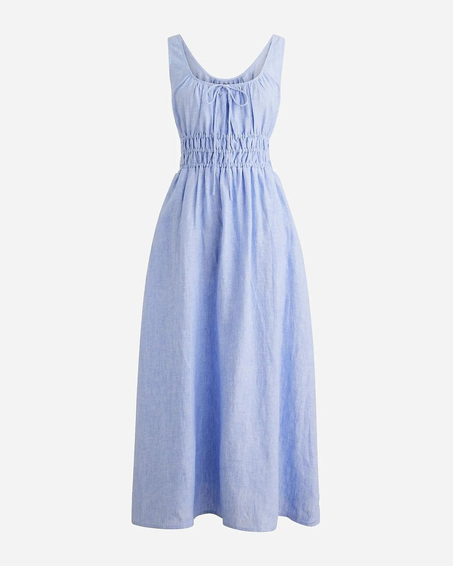 ANGELINA - GERAFFTES LEINENKLEID