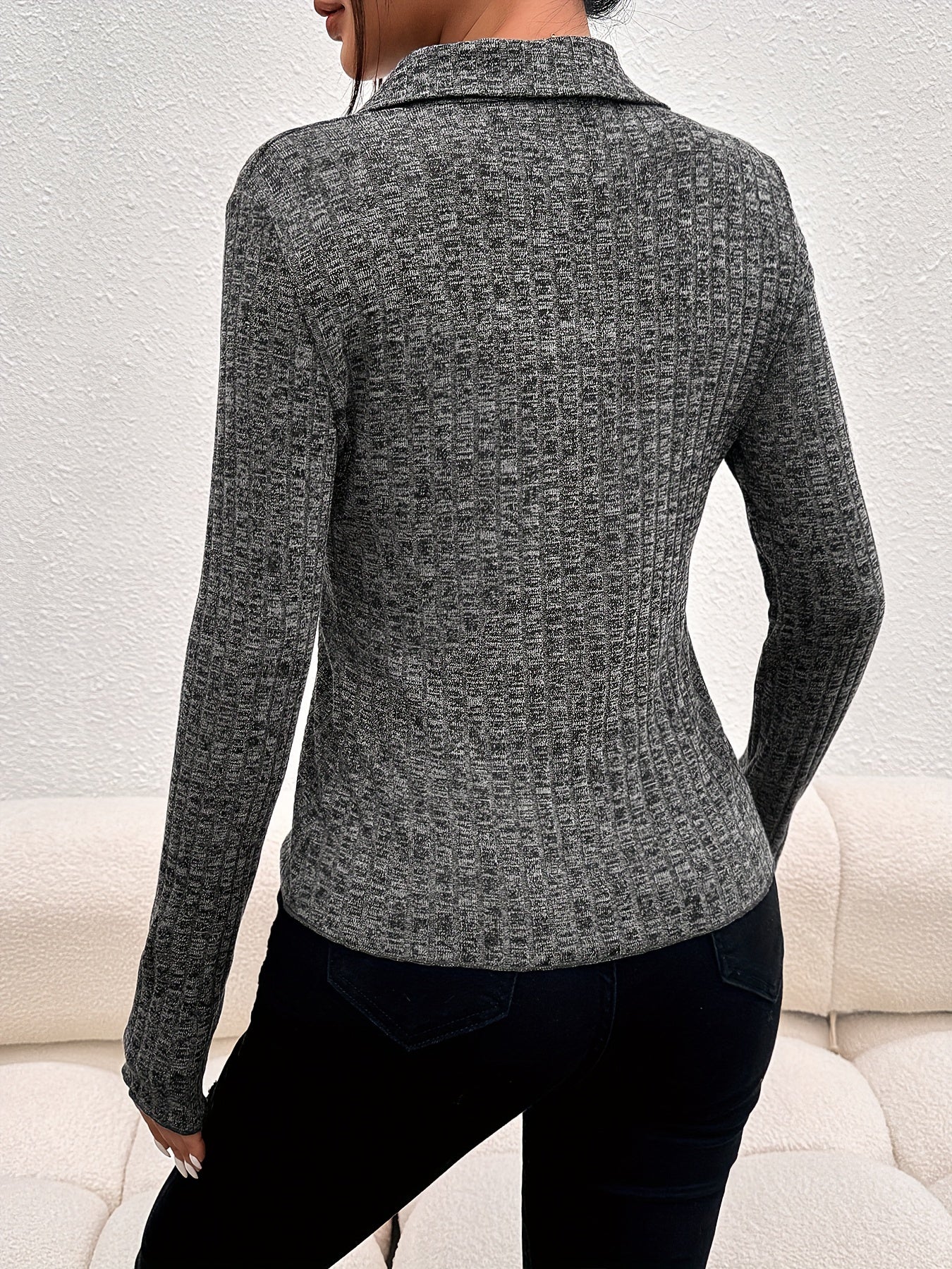 Marigold - Elegante Umlegekragen-Strickjacke