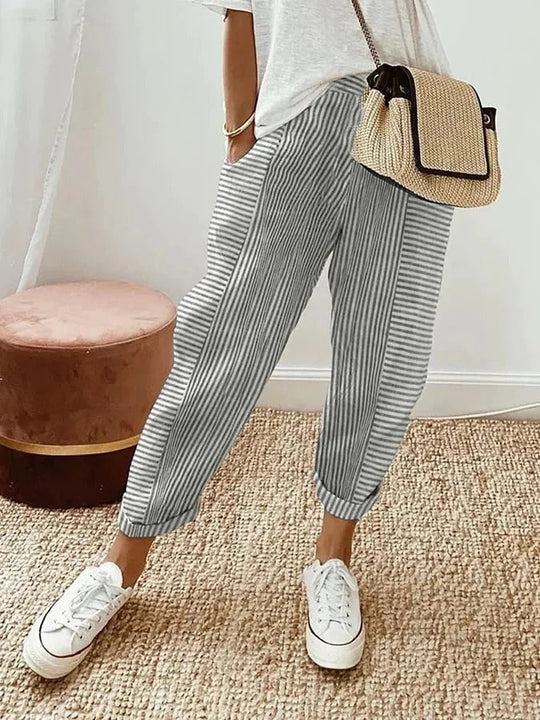 Jocelyn - Gestreifte Baumwollhose