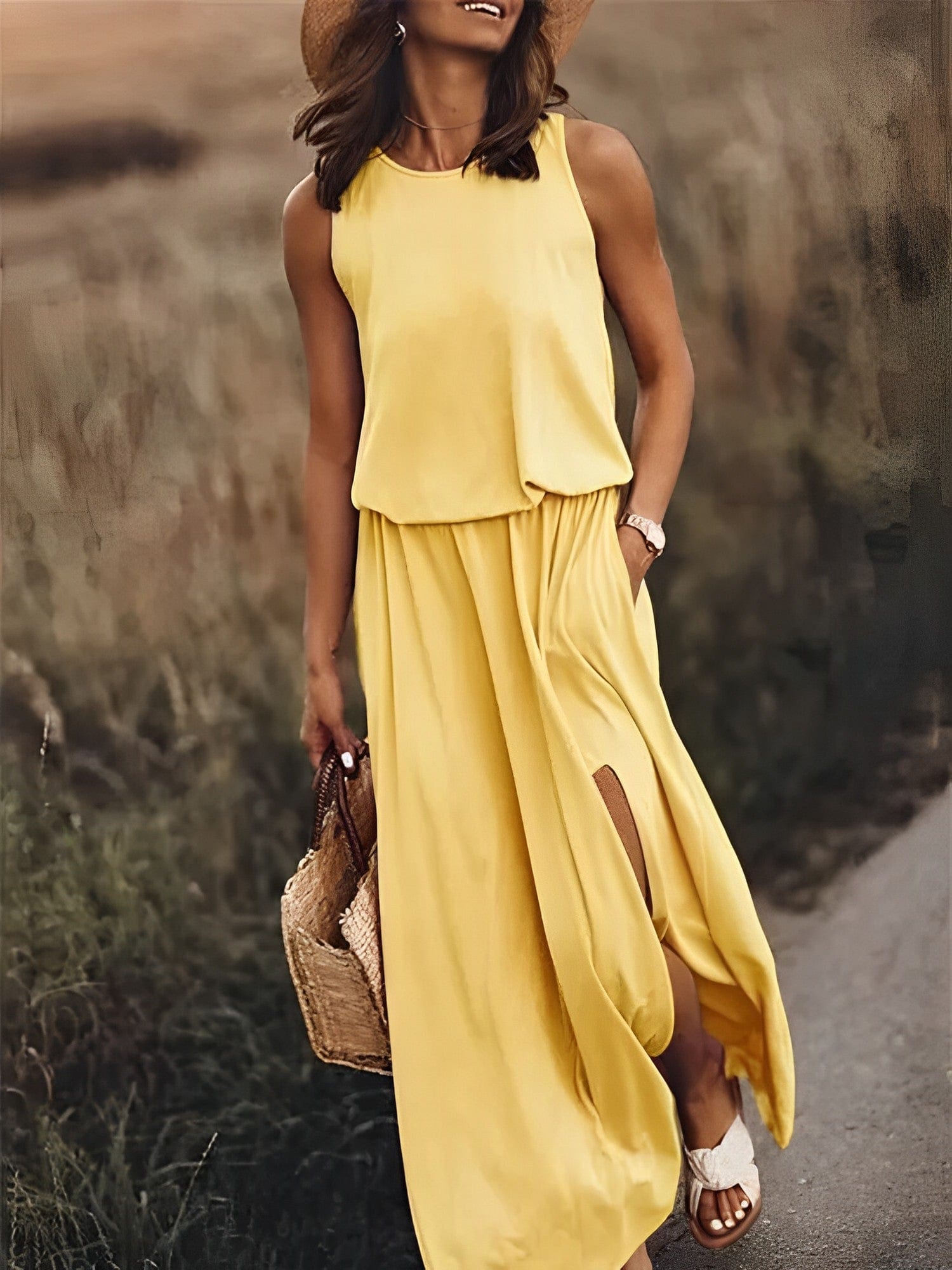 Sarah - Elegantes farbenfrohes Kleid