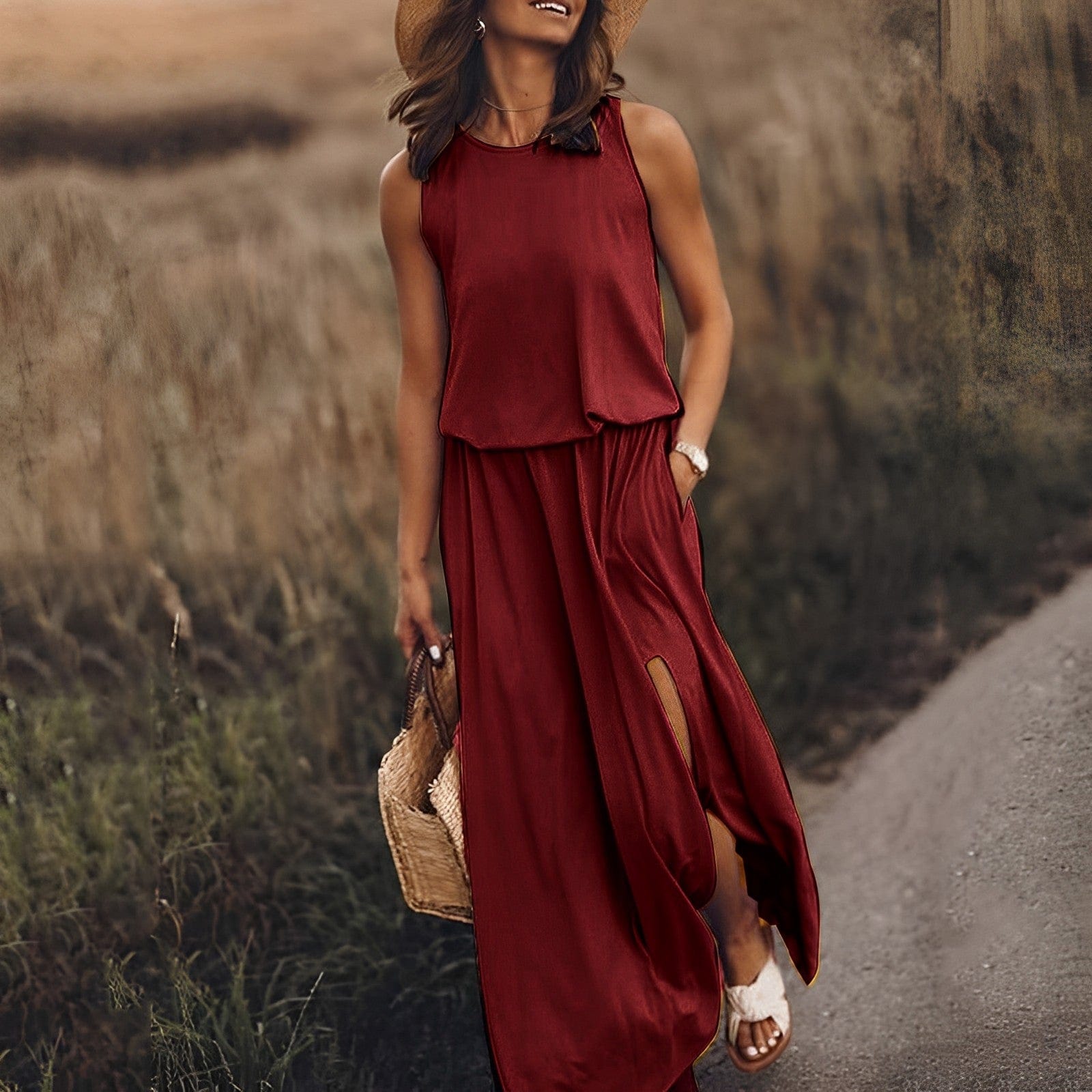 Sarah - Elegantes farbenfrohes Kleid