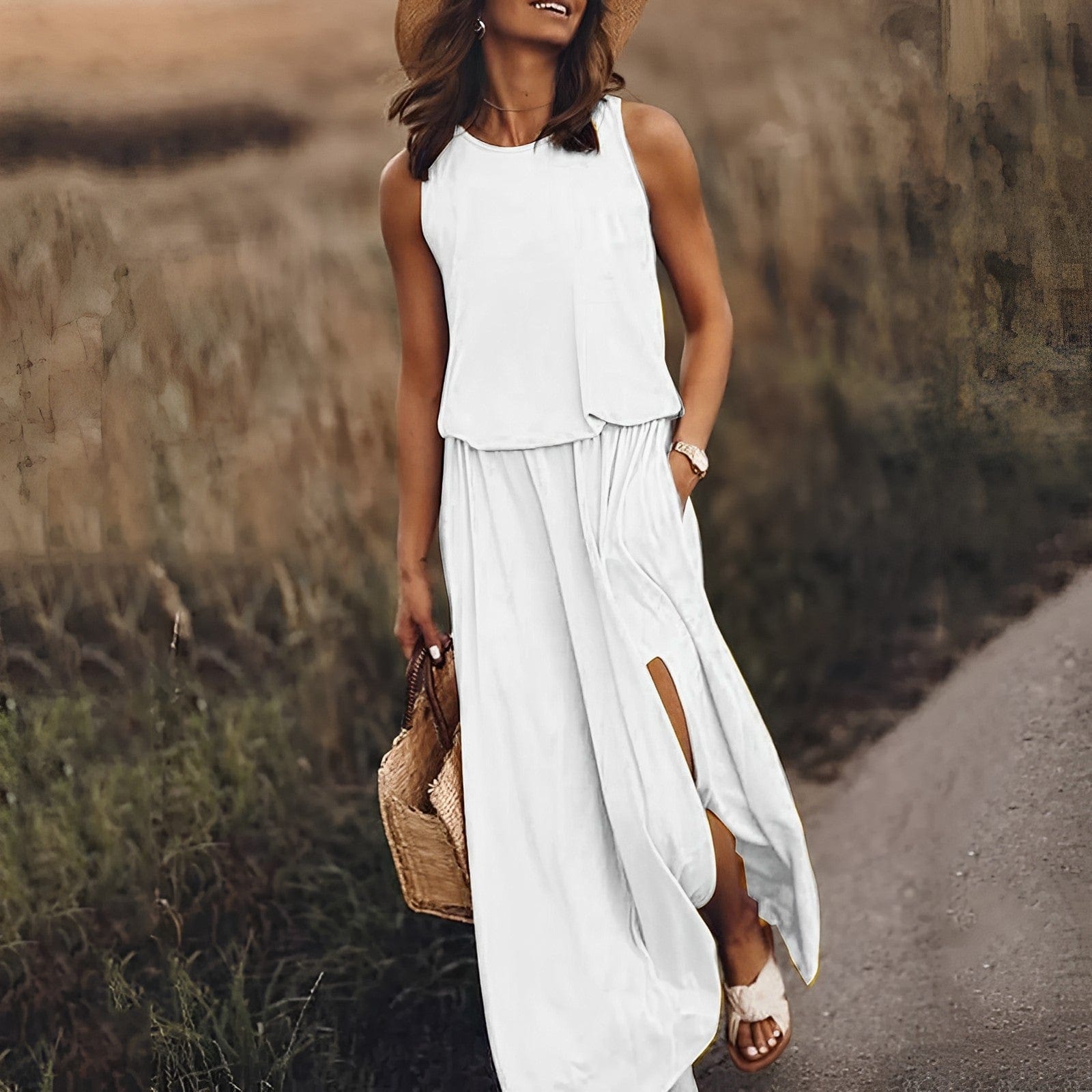 Sarah - Elegantes farbenfrohes Kleid