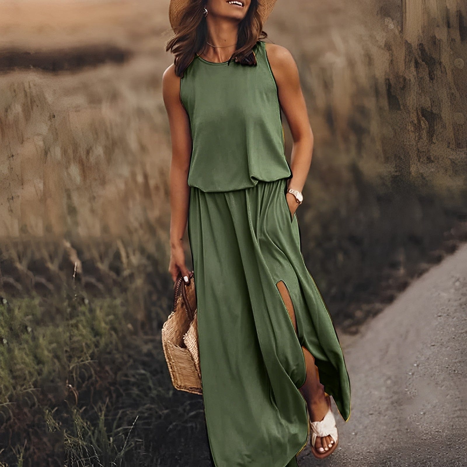 Sarah - Elegantes farbenfrohes Kleid