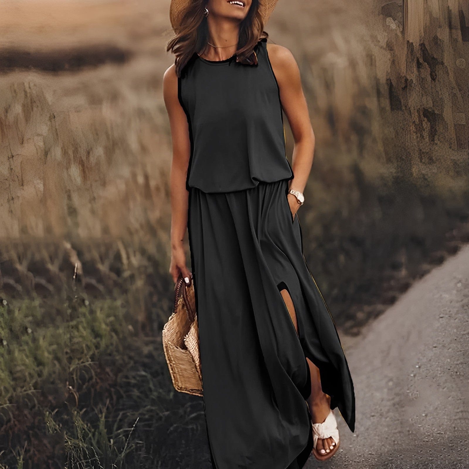 Sarah - Elegantes farbenfrohes Kleid
