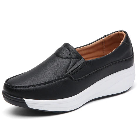 Mandie | Damen Leder-Slipper mit dicker Sohle