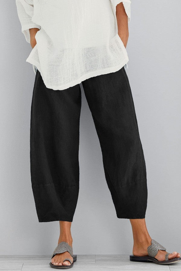 Livia | Dreiviertel Hose mit Leichtem Leinenstoff und Entspannter Passform für Damen