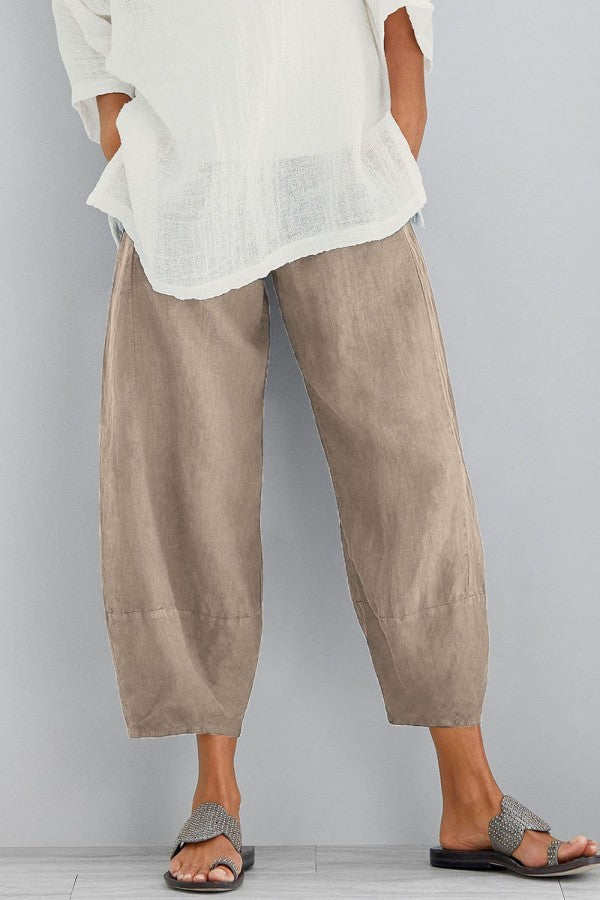 Livia | Dreiviertel Hose mit Leichtem Leinenstoff und Entspannter Passform für Damen