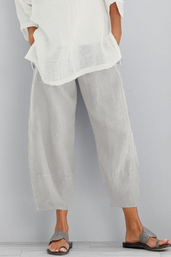 Livia | Dreiviertel Hose mit Leichtem Leinenstoff und Entspannter Passform für Damen