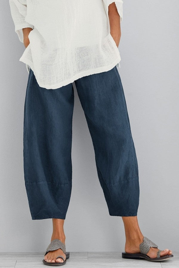 Livia | Dreiviertel Hose mit Leichtem Leinenstoff und Entspannter Passform für Damen