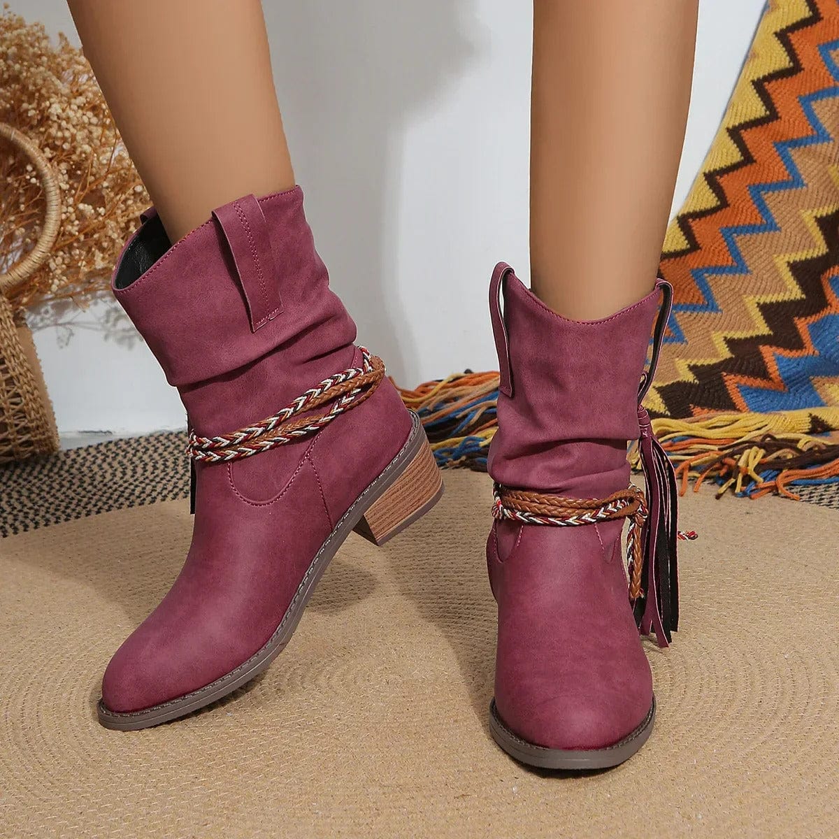 Sandie | Elegante Piratenstiefel mit Plissierter Quaste