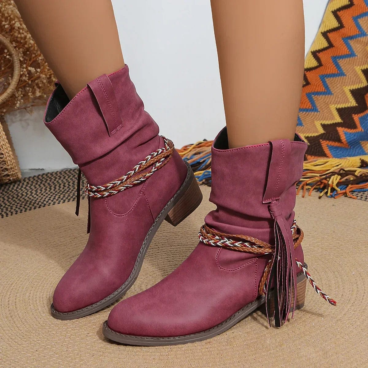 Sandie | Elegante Piratenstiefel mit Plissierter Quaste