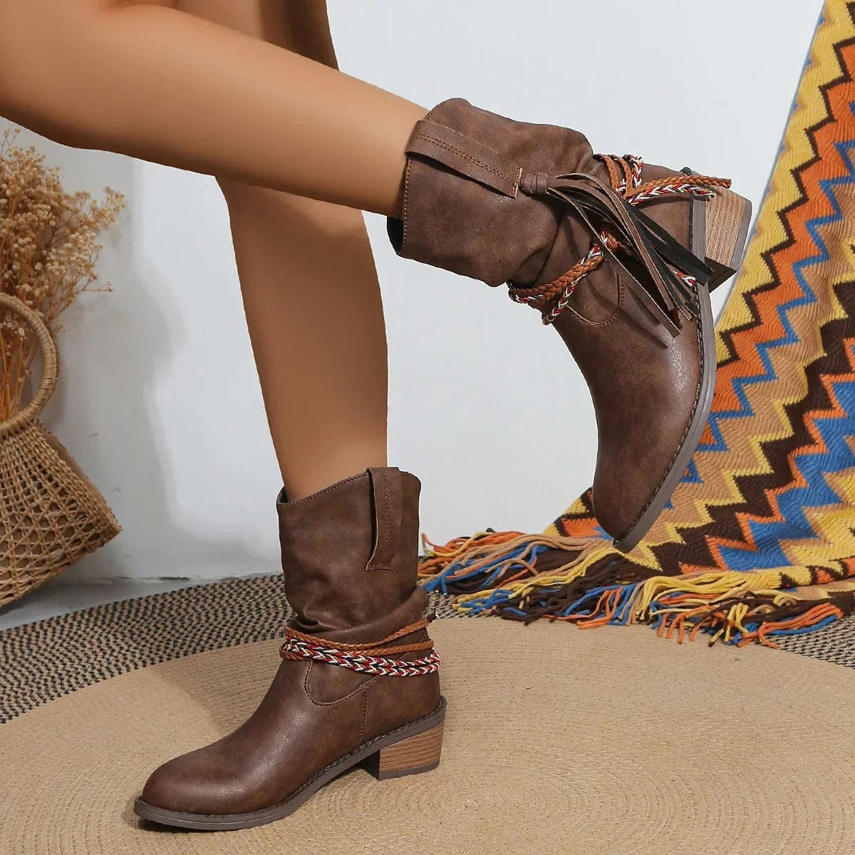 Sandie | Elegante Piratenstiefel mit Plissierter Quaste