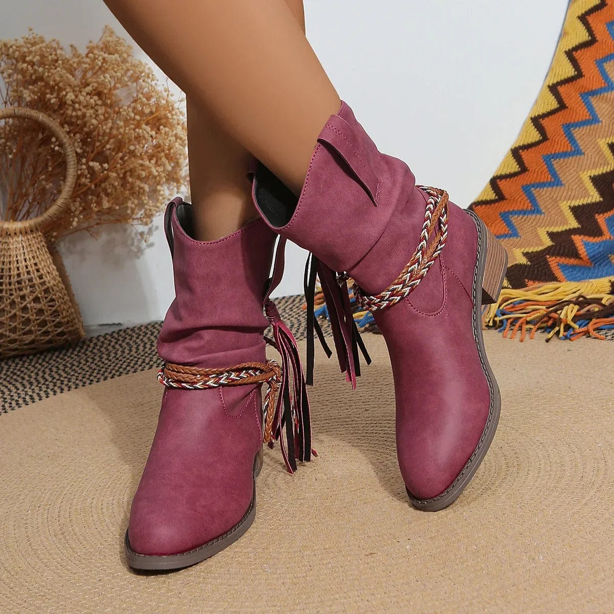 Sandie | Elegante Piratenstiefel mit Plissierter Quaste