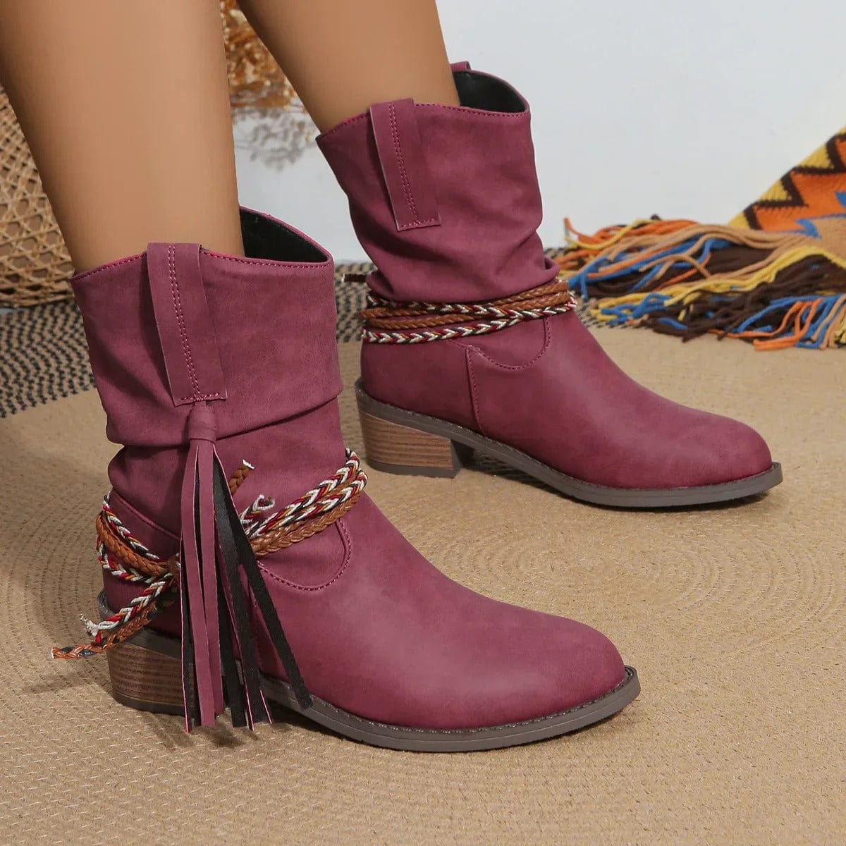 Sandie | Elegante Piratenstiefel mit Plissierter Quaste