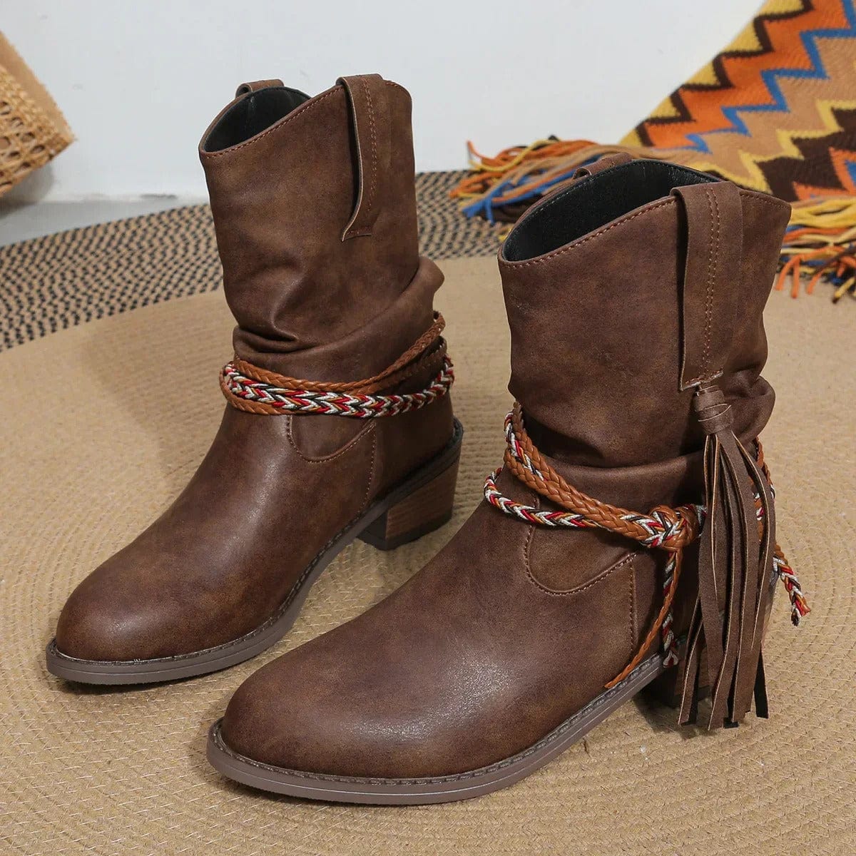 Sandie | Elegante Piratenstiefel mit Plissierter Quaste