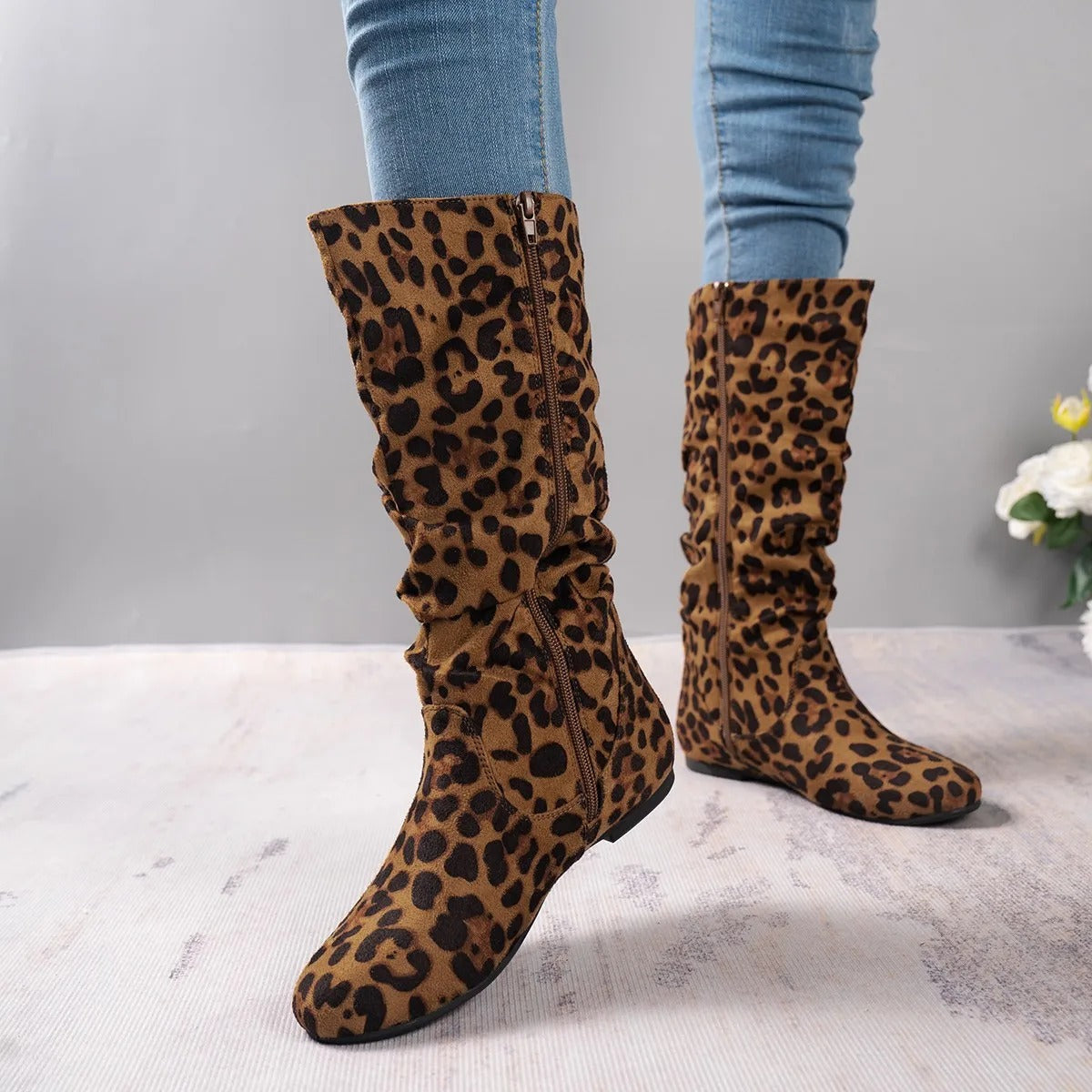 Roslina | Hohe Stiefel mit flacher Sohle