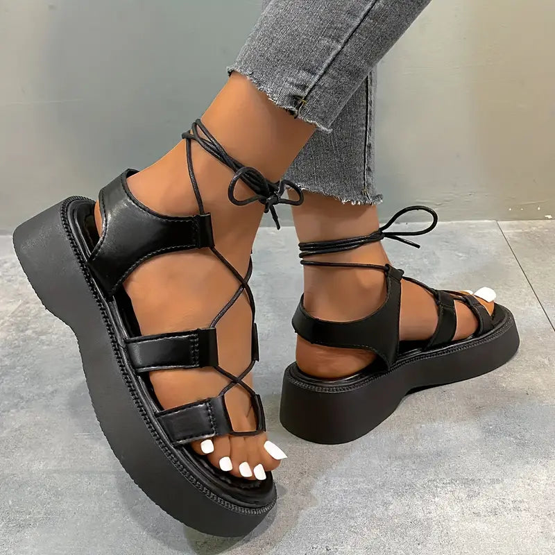 Kreuny | Komfort-Plattform-Schuhe mit Kreuzmuster