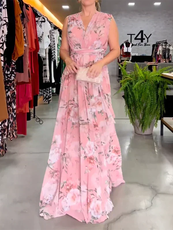 Lyra | Maxikleid mit Fließendem Stoff und Blumenmuster für Frauen