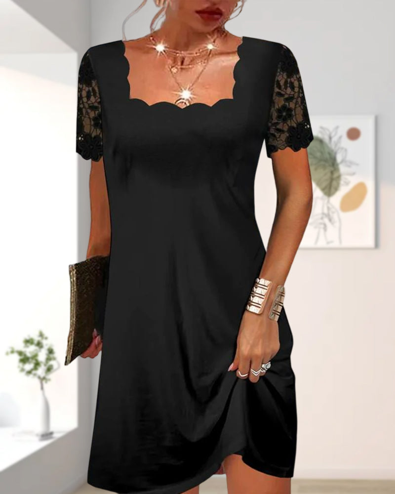Lydia | Kleid mit Luftigen Spitzenärmeln und Eleganter Silhouette für Frauen