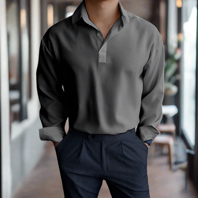 Luca | Langarm-Poloshirt mit Atmungsaktivem Stoff und Eleganter Passform für Herren