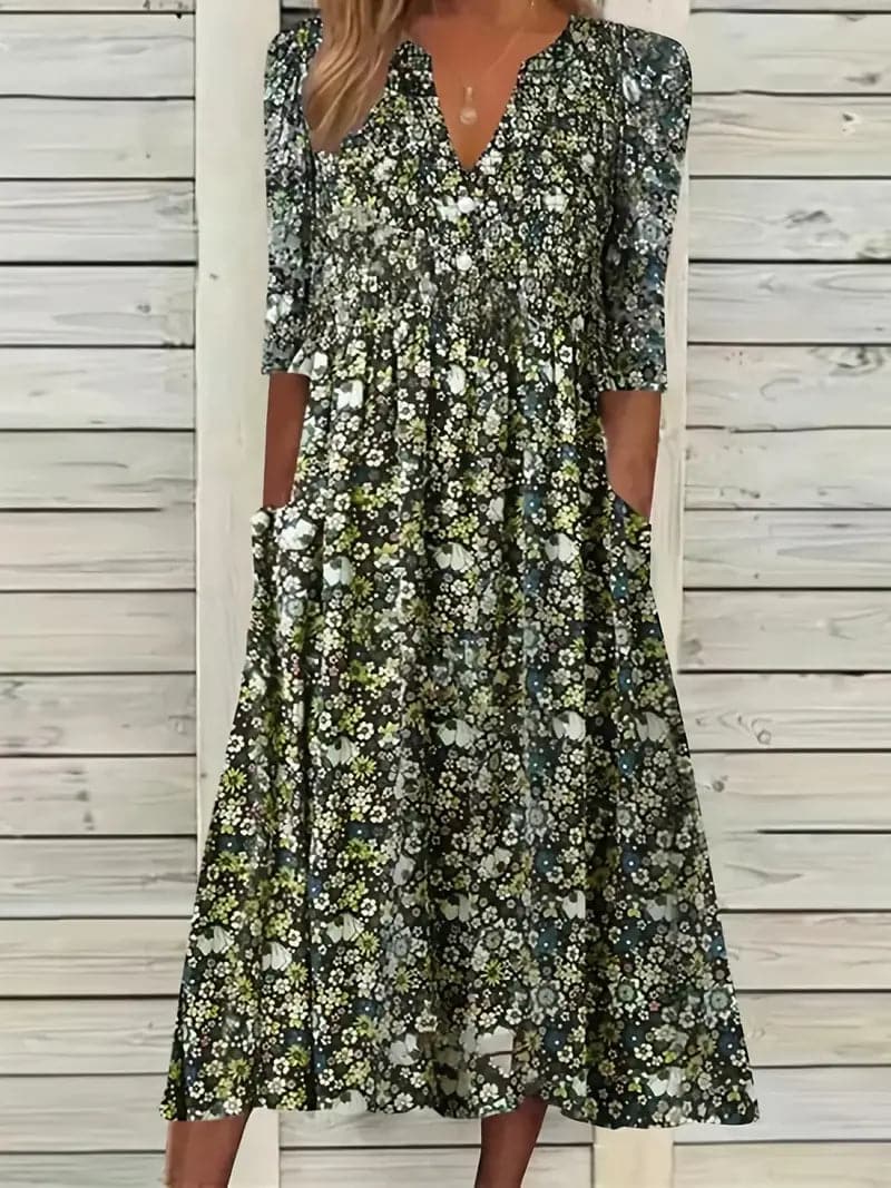 Livia | Maxikleid mit Fließendem Rock und Femininem Schnitt für Damen