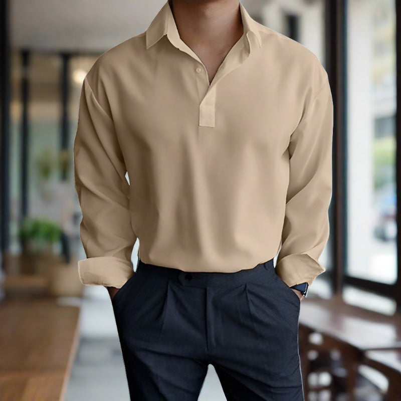 Luca | Langarm-Poloshirt mit Atmungsaktivem Stoff und Eleganter Passform für Herren