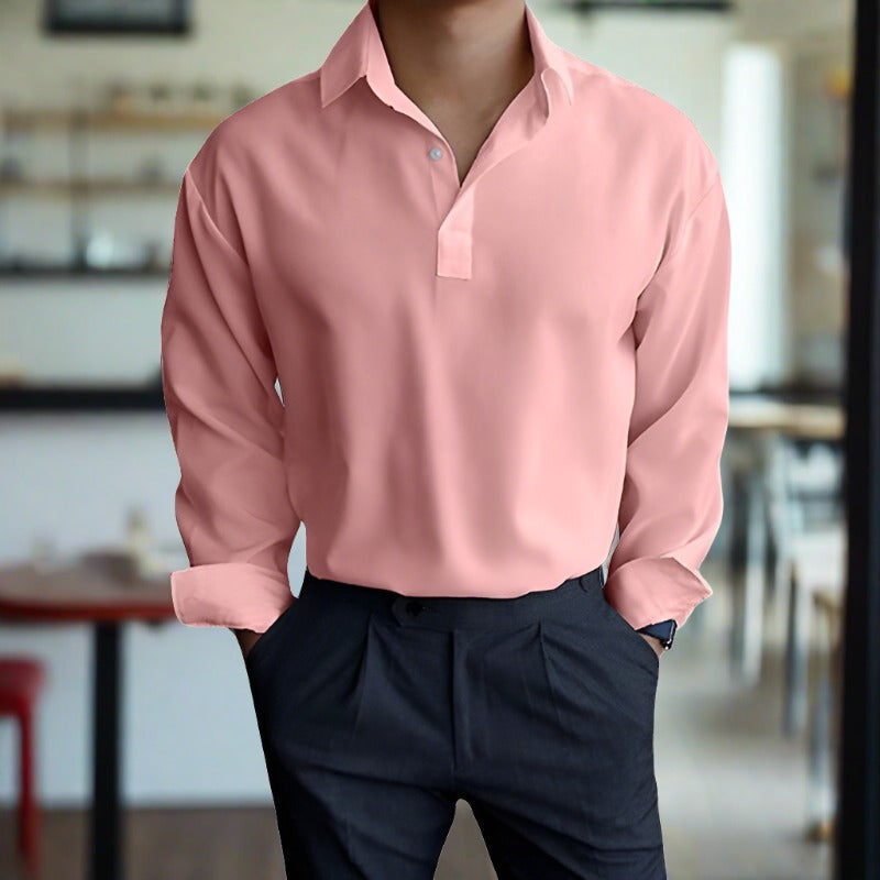 Luca | Langarm-Poloshirt mit Atmungsaktivem Stoff und Eleganter Passform für Herren