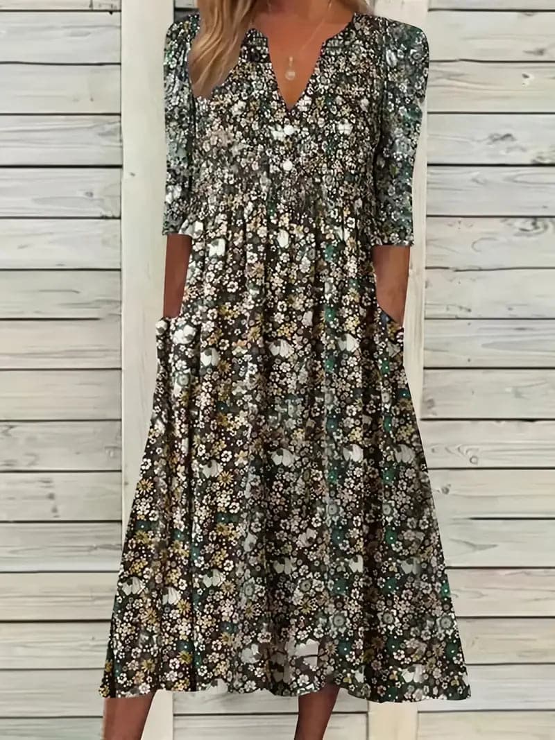 Livia | Maxikleid mit Fließendem Rock und Femininem Schnitt für Damen