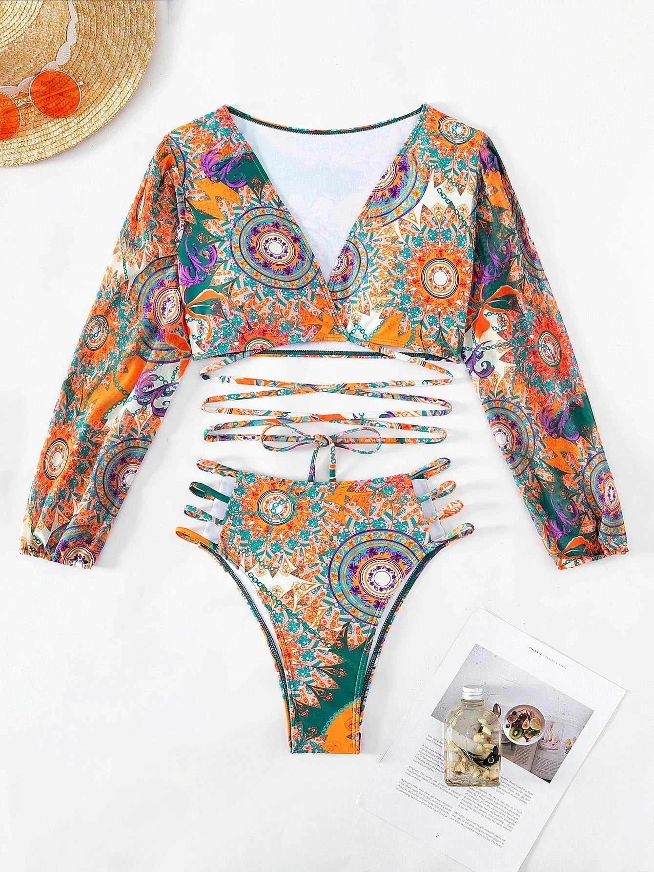 LHARA - Ethnisch bedrucktes Bikini-Set