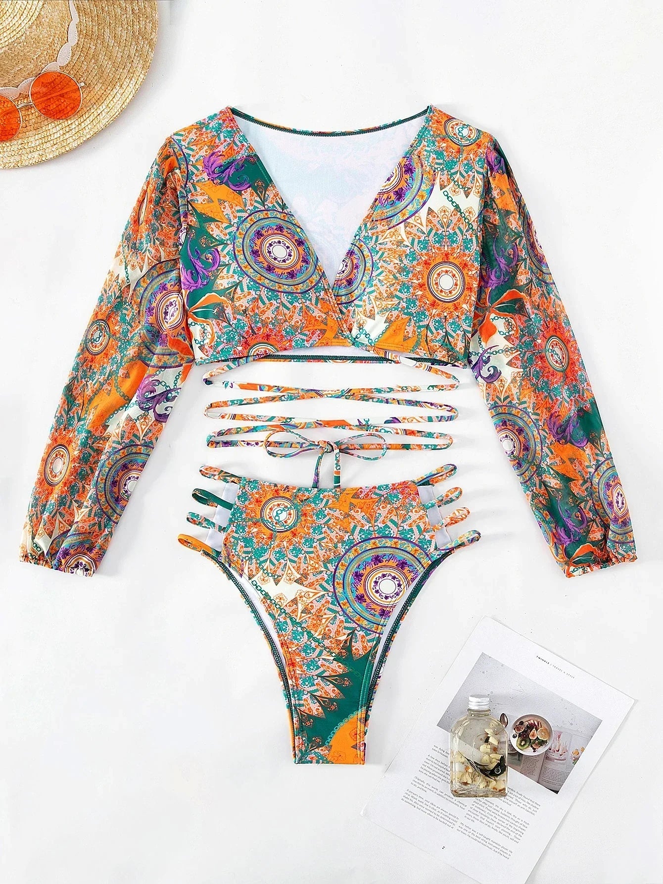 LHARA - Ethnisch bedrucktes Bikini-Set
