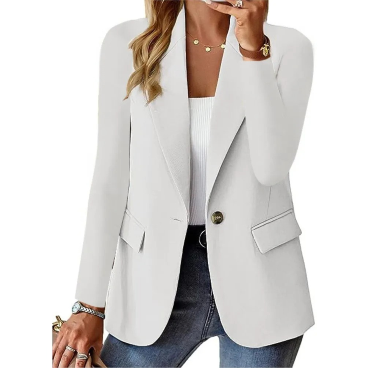 Anna - Eleganter Blazer mit Ein-Knopf-Verschluss