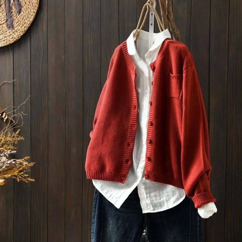 Livia | Cardigan mit Weichem Stoff und Ballonärmeln für Damen