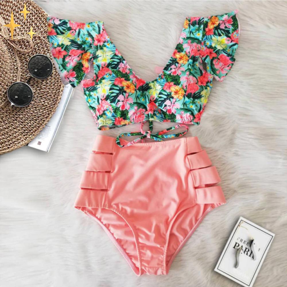 Luna - Das hochgeschnittene schwarze Bikini-Set