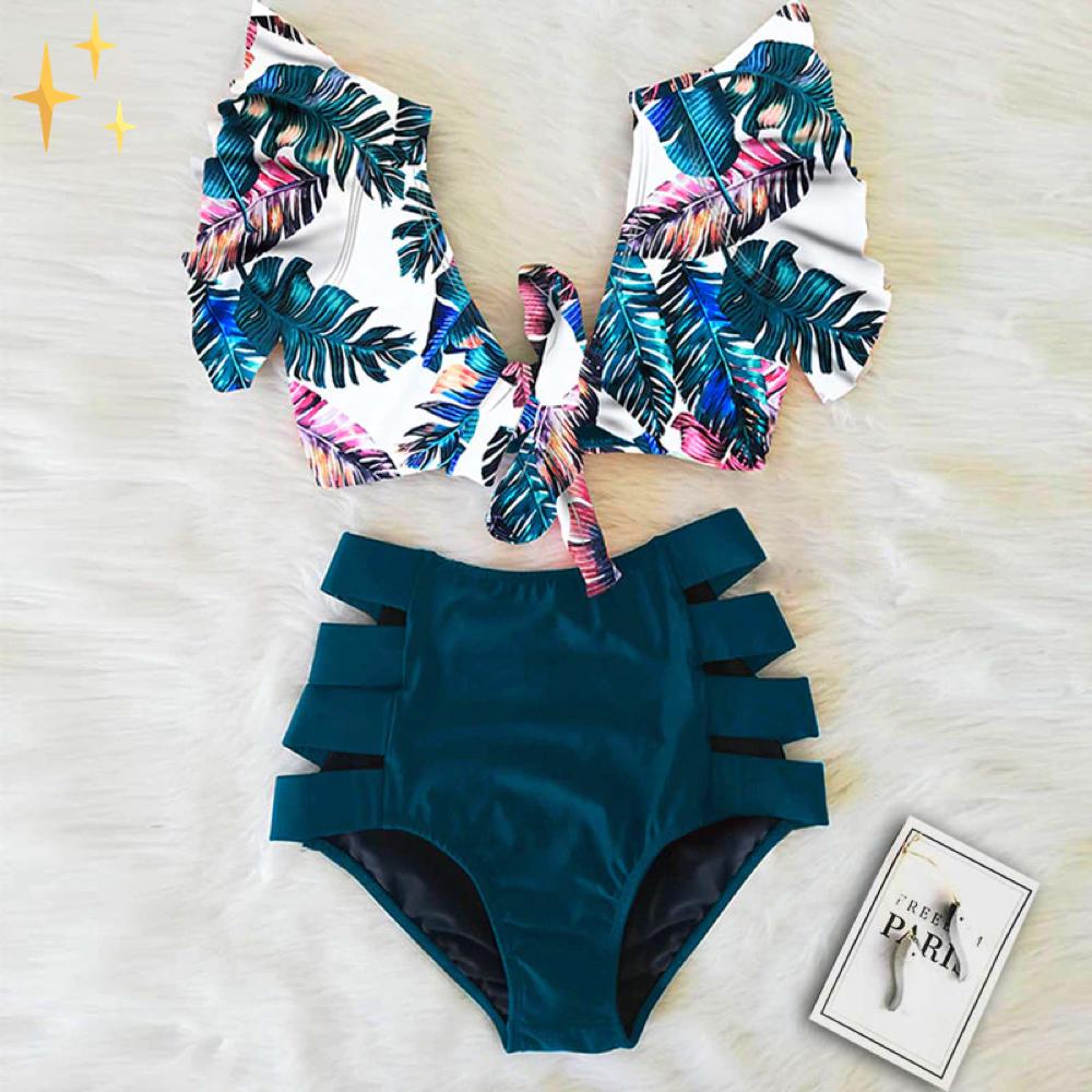 Luna - Das hochgeschnittene schwarze Bikini-Set
