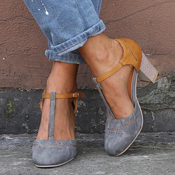 Hera | Retro-Sandalen mit Hochhackigkeit