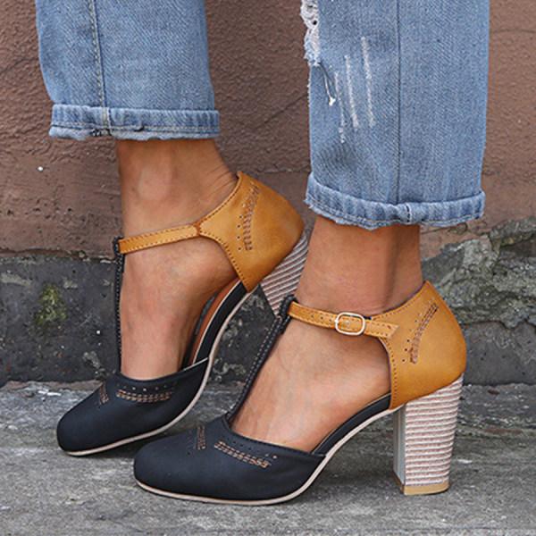 Hera | Retro-Sandalen mit Hochhackigkeit