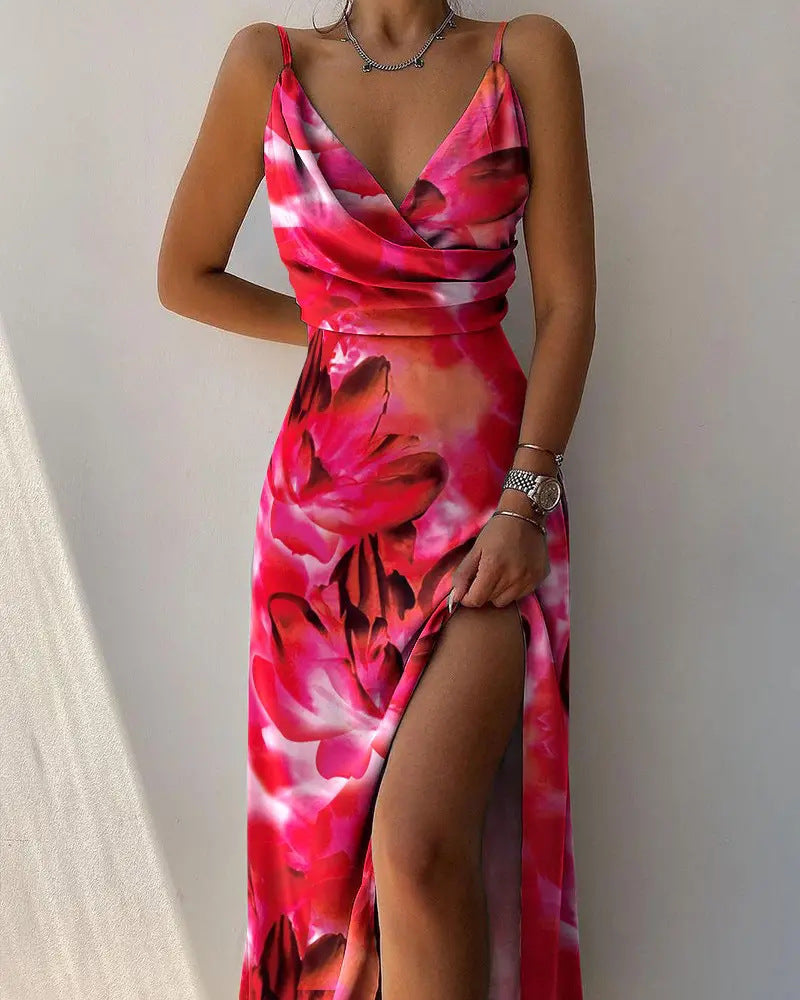 Celina | Maxikleid mit Seitenschlitz und Eleganz für Damen