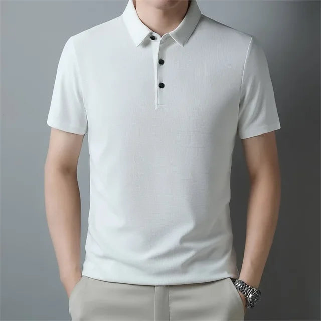 WERNER - Herren Freizeit Waffel-Polo-Shirt mit Anti-Pilling