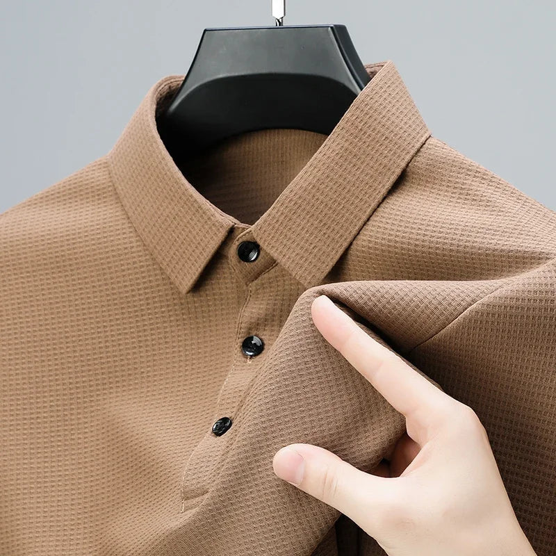 WERNER - Herren Freizeit Waffel-Polo-Shirt mit Anti-Pilling